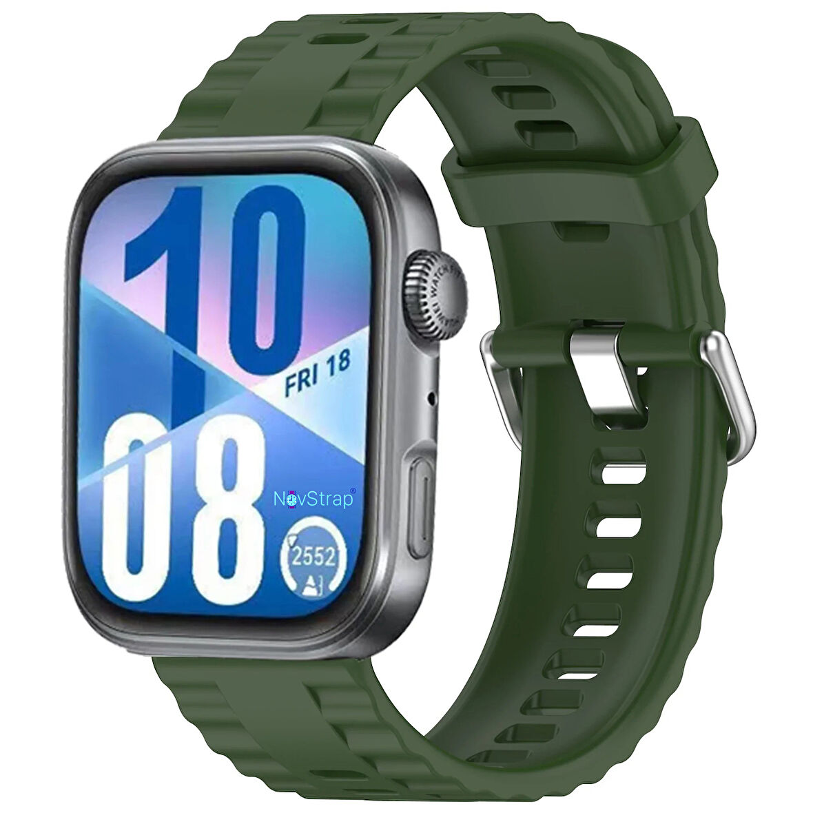 NovStrap Huawei Watch Fit 4 Pro/Fit 4/Fit 3 ile Uyumlu Kordon Tam Uyumlu Pimli Lansman Silikon Kayış