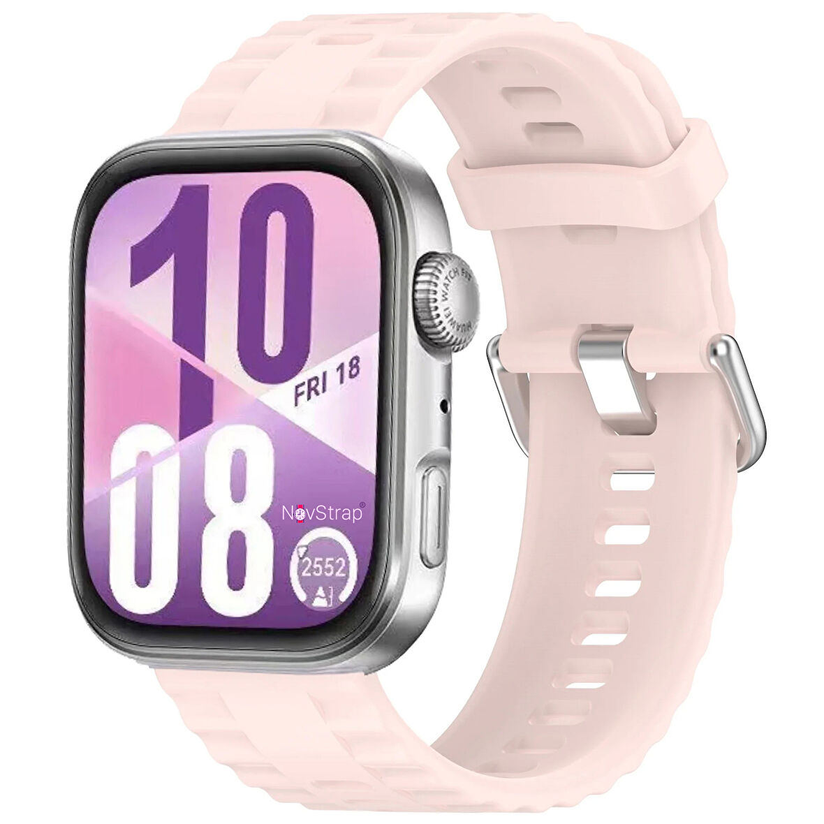 NovStrap Huawei Watch Fit 4 Pro/Fit 4/Fit 3 ile Uyumlu Kordon Tam Uyumlu Pimli Lansman Silikon Kayış