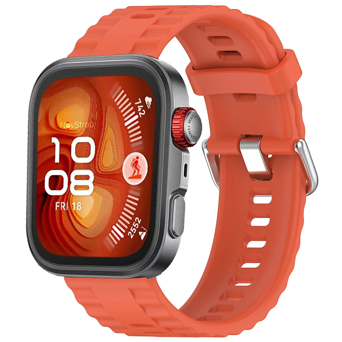 NovStrap Huawei Watch Fit 4 Pro/Fit 4/Fit 3 ile Uyumlu Kordon Tam Uyumlu Pimli Lansman Silikon Kayış