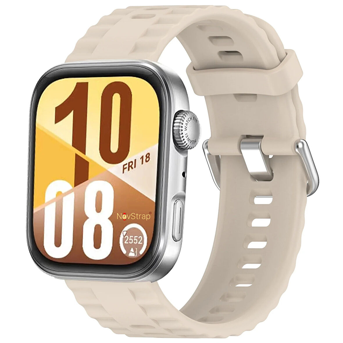 NovStrap Huawei Watch Fit 4 Pro/Fit 4/Fit 3 ile Uyumlu Kordon Tam Uyumlu Pimli Lansman Silikon Kayış