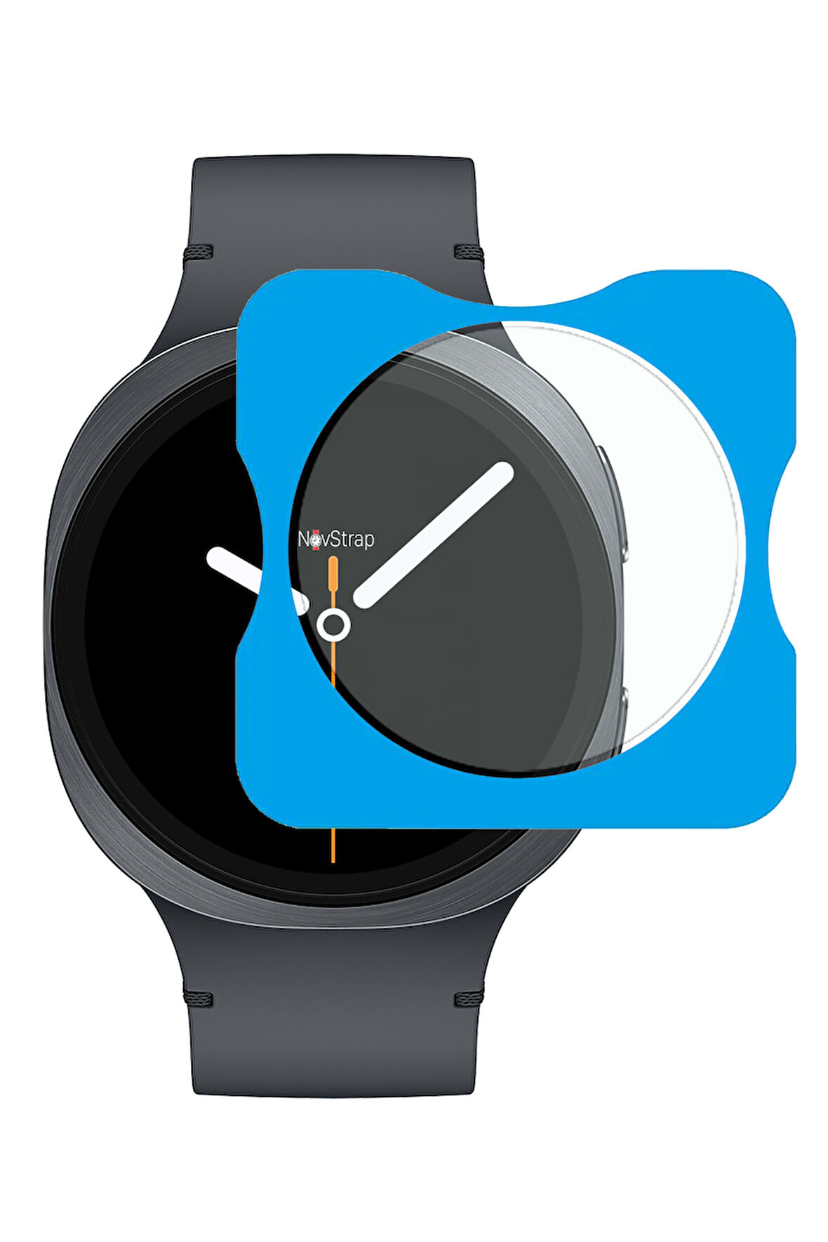 NovStrap Samsung Galaxy Watch 8 44mm ile Uyumlu Ekran Koruyucu 9H Temperli Cam Kolay Uygulama Aparat