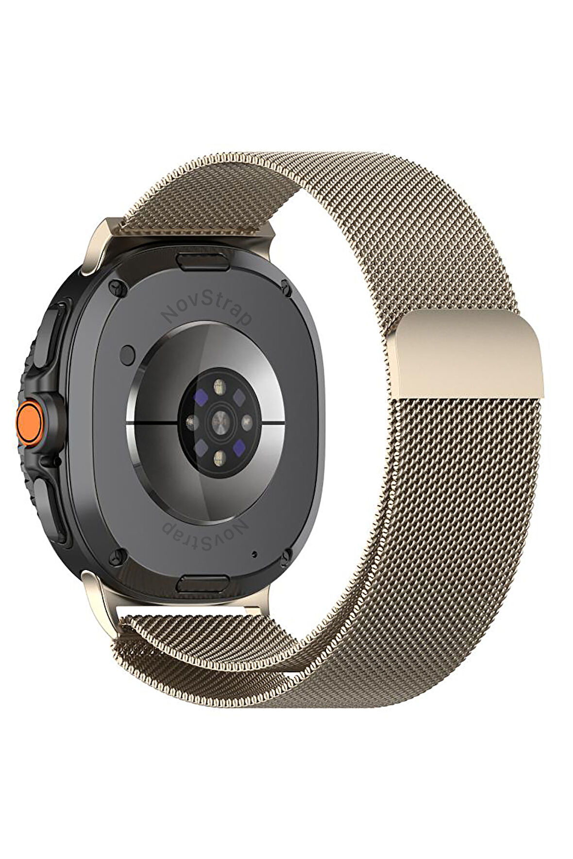 NovStrap Samsung Galaxy Watch 8 40mm 44mm Classic 46mm ile Uyumlu Kordon Mıknatıslı Metal Hasır