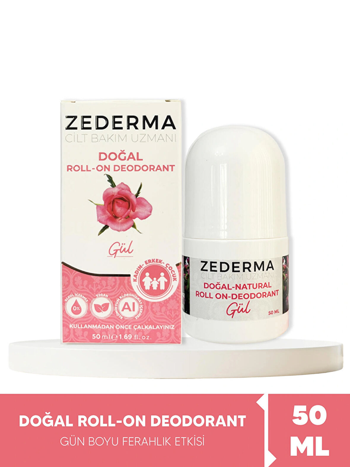Doğal Roll-On Deodorant Gül