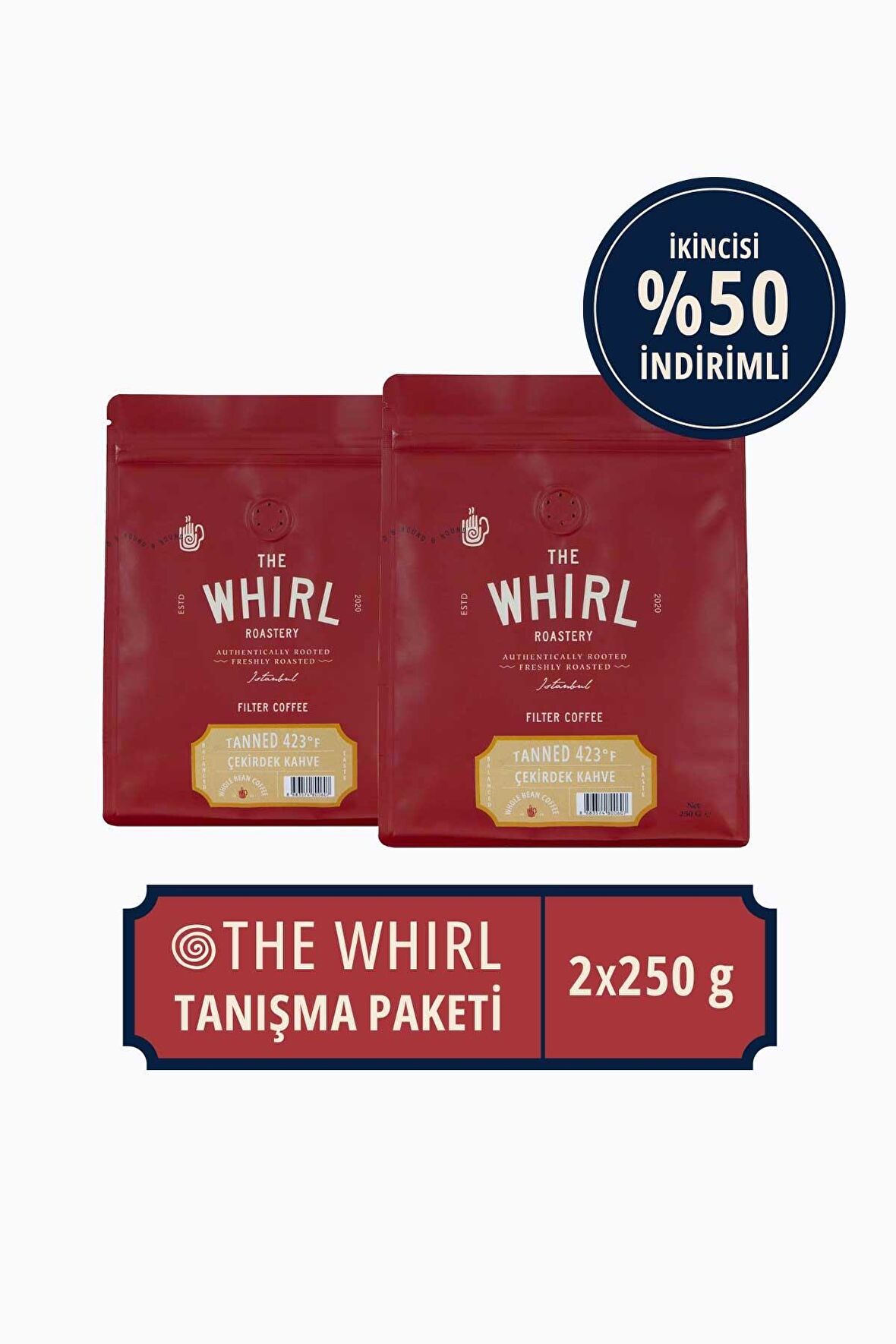 The Whirl Filtre Tanned 423°F Çekirdek Kahve 250 gr x 2 Adet