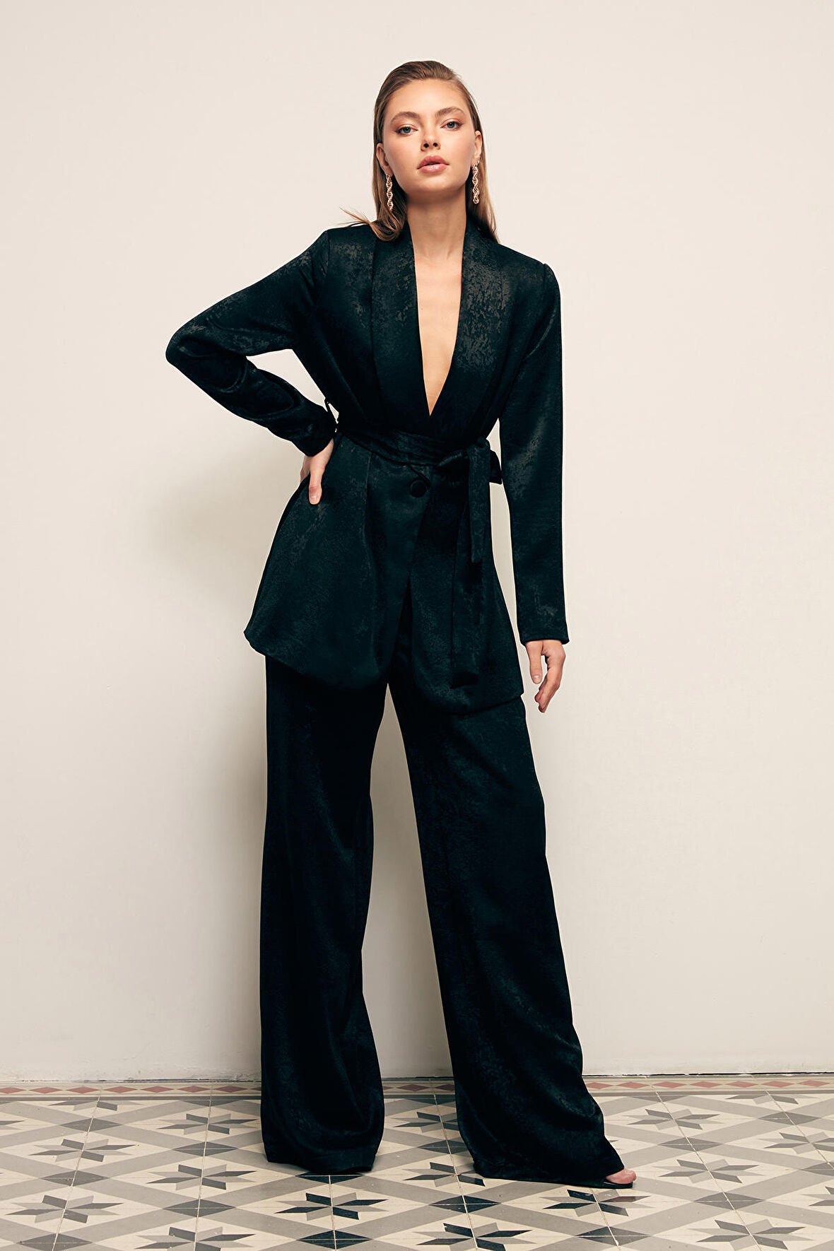 Geniş Paça Pantolon - SİYAH