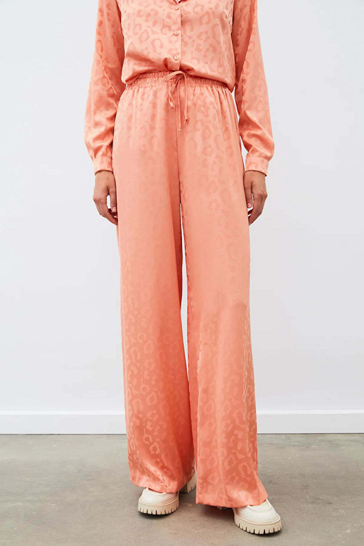 Sateen Kadın Beli Lastikli Pantolon 1518-5510