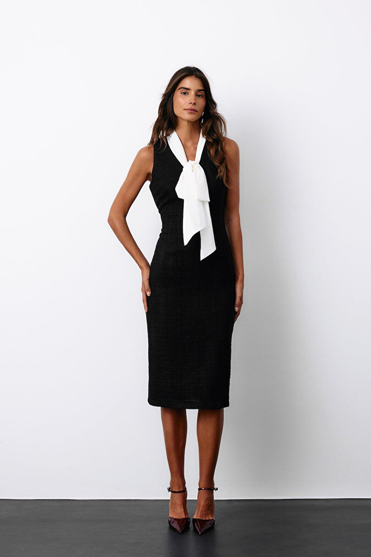 Sateen Kadın Fulorlı Tüvit Elbise 1551-3503