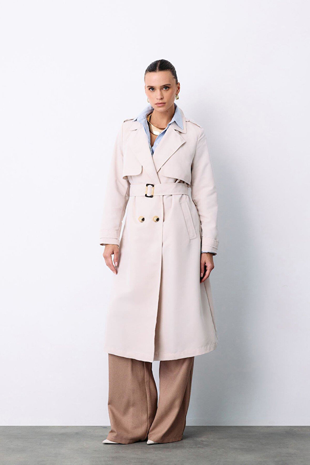 Sateen Kadın Trenç 1584-6500