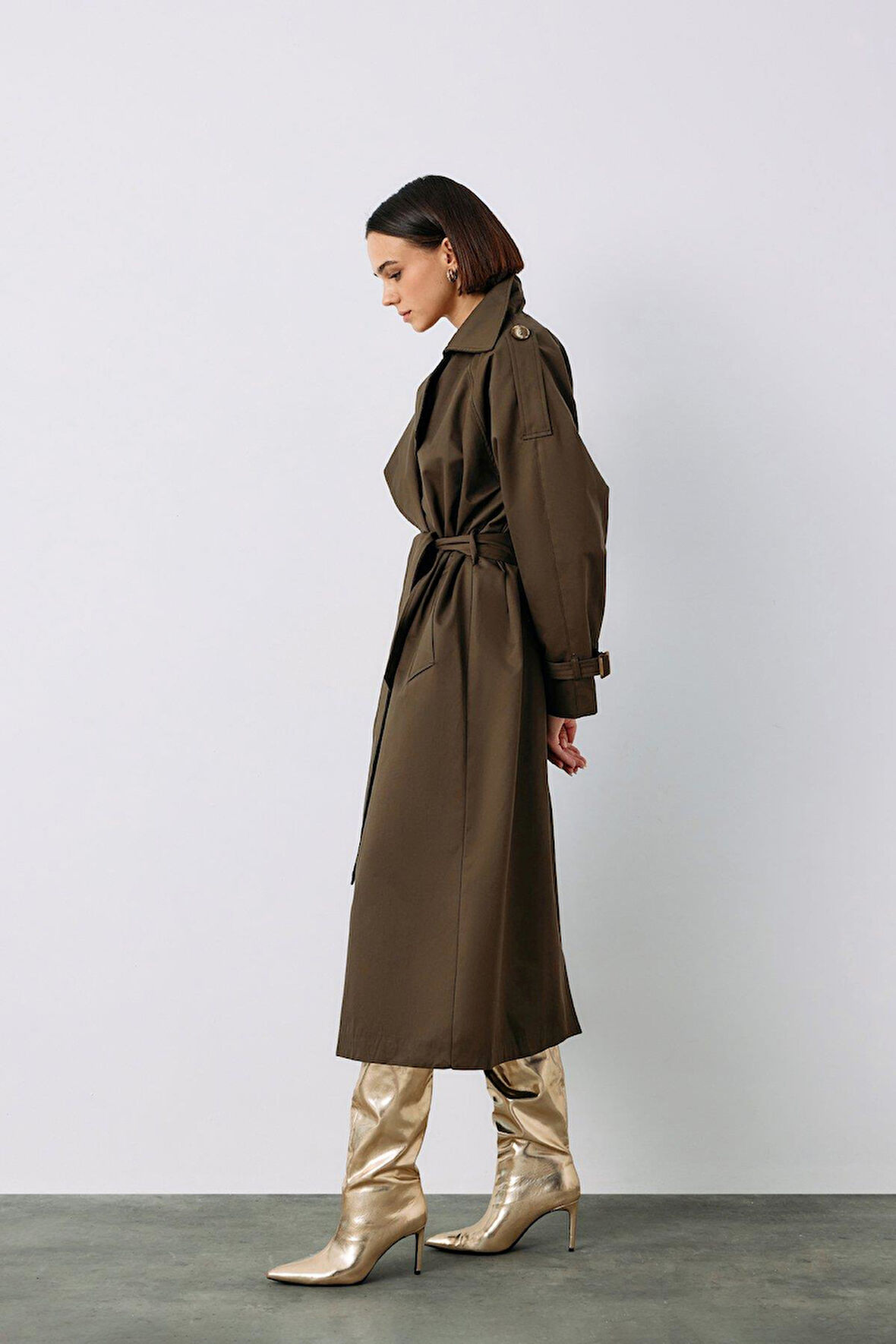 Sateen Kadın Trenç 106-6555