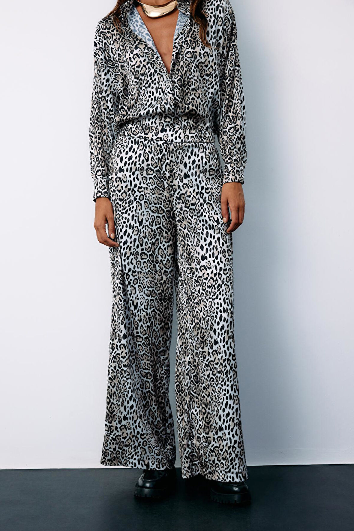 Sateen Leopar Pantolon 1597-5528