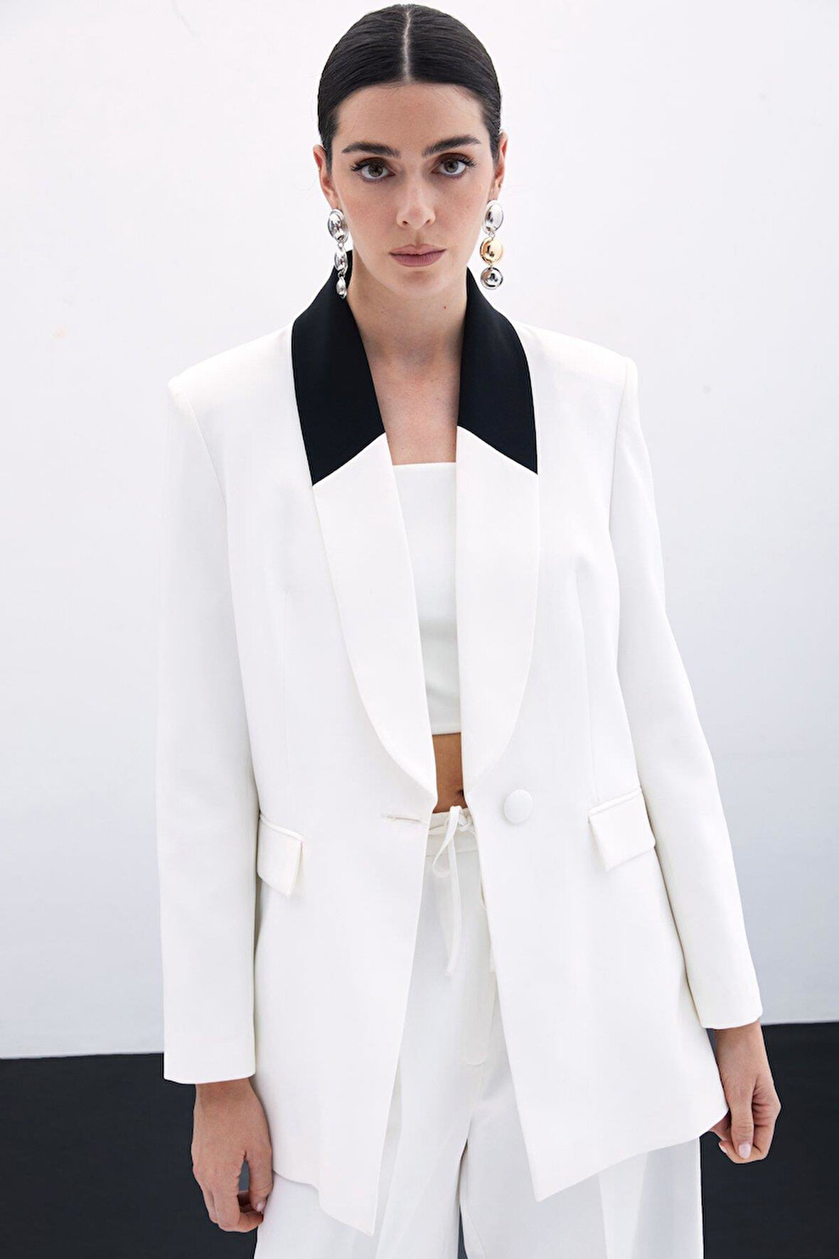 Sateen Kadın Kontrast Ceket 1758-6013