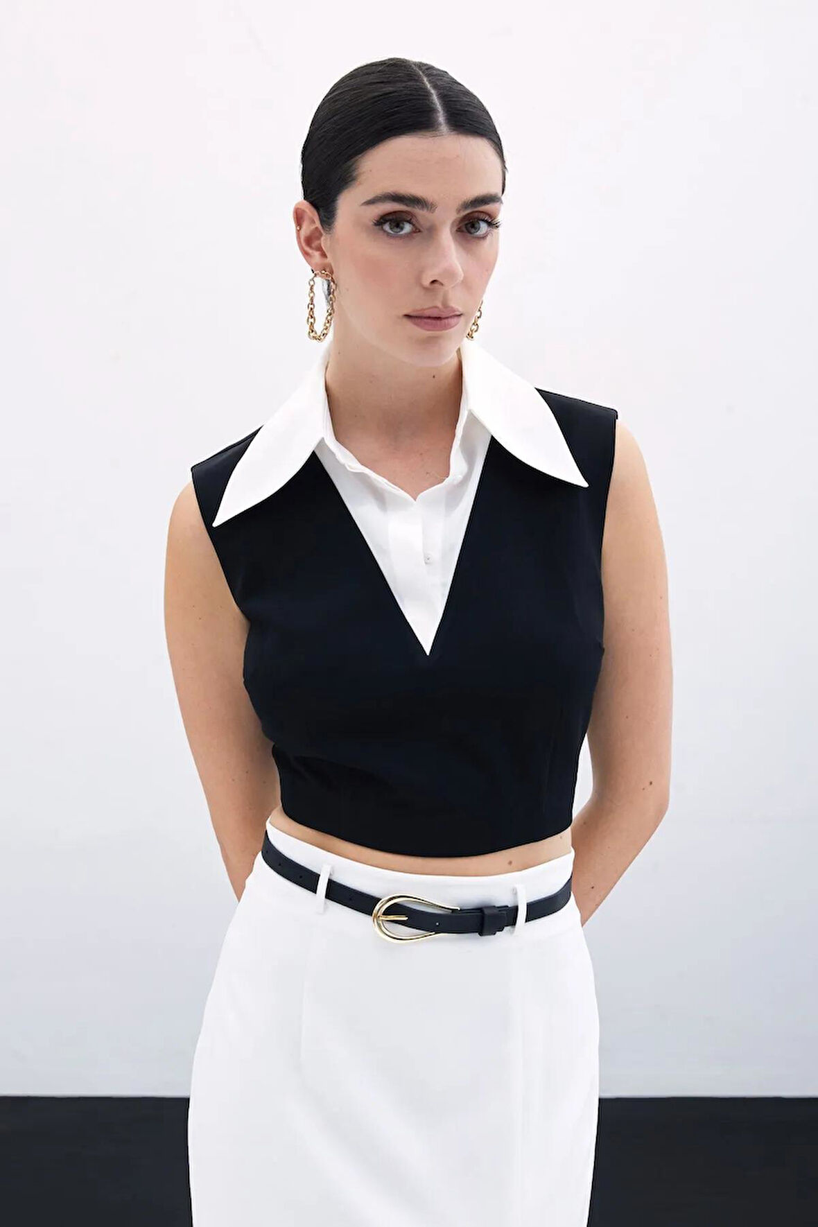 Sateen Kadın Geniş Yaka Bluz 1766-1021