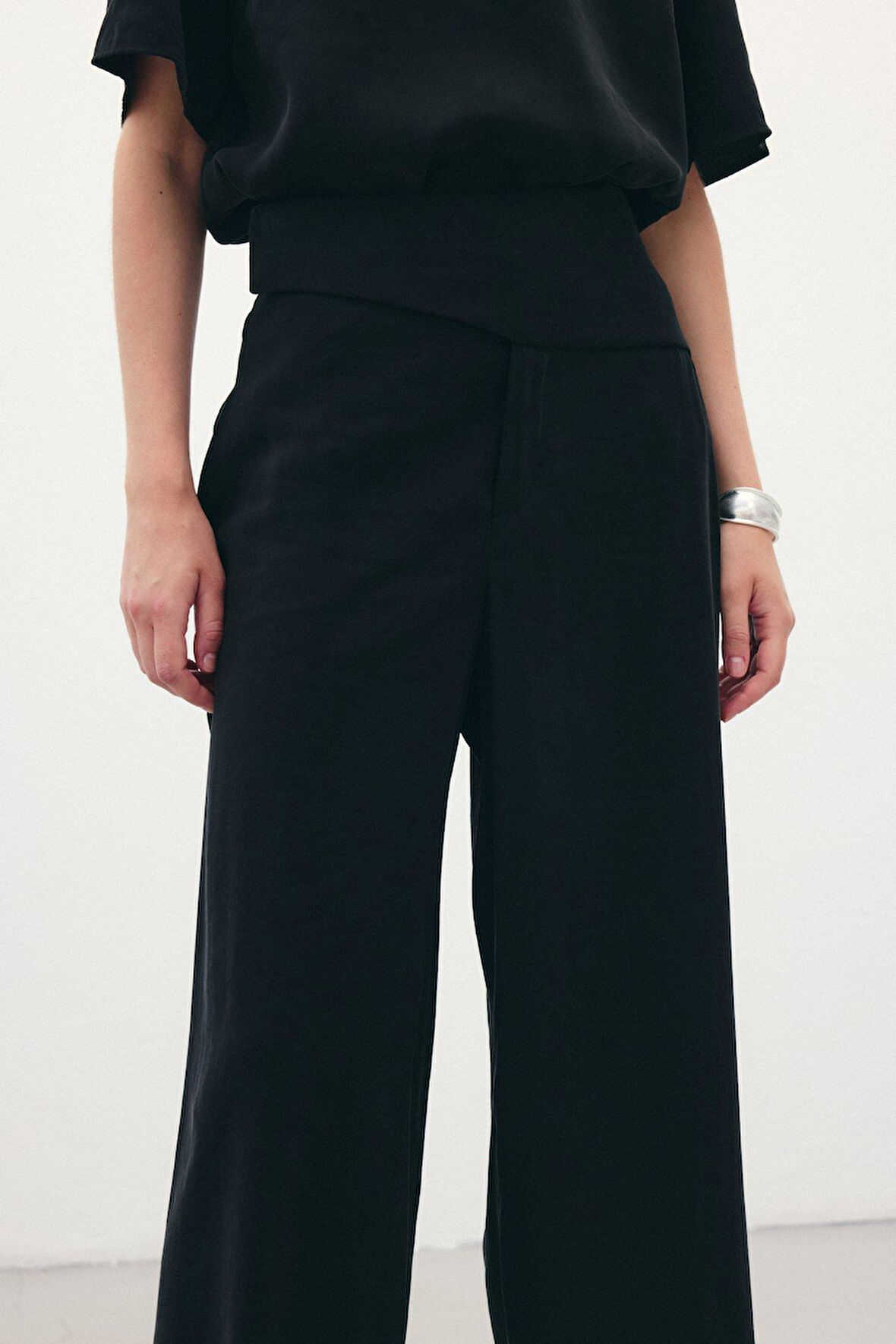 Sateen Kadın Kumaş Pantolon 1848-5057