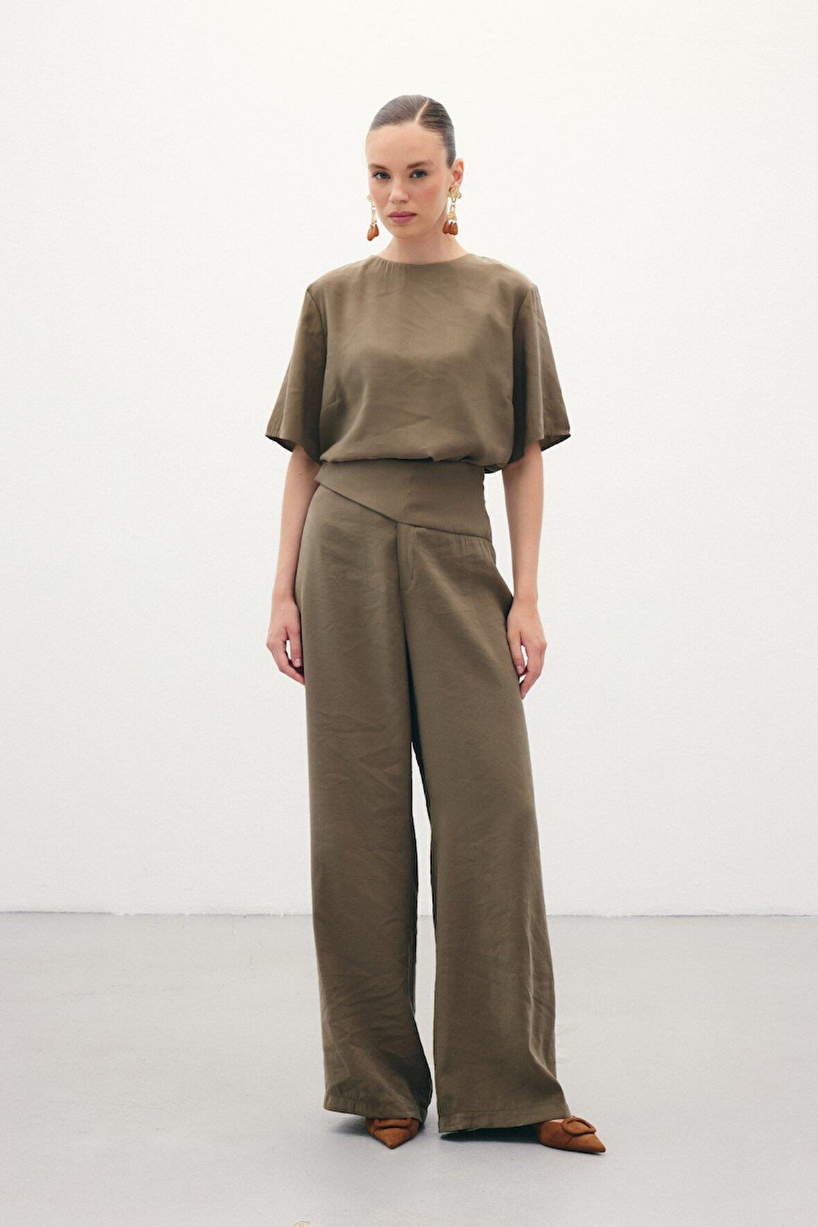 Sateen Kadın Kumaş Pantolon 1848-5057