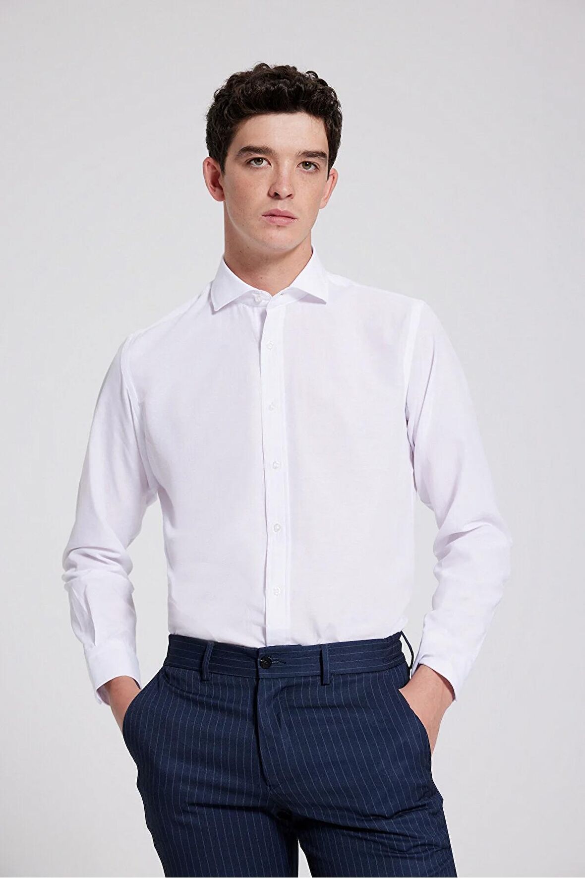 Ds Damat Regular Fit Beyaz Düz Gömlek 8HC02ORT14327