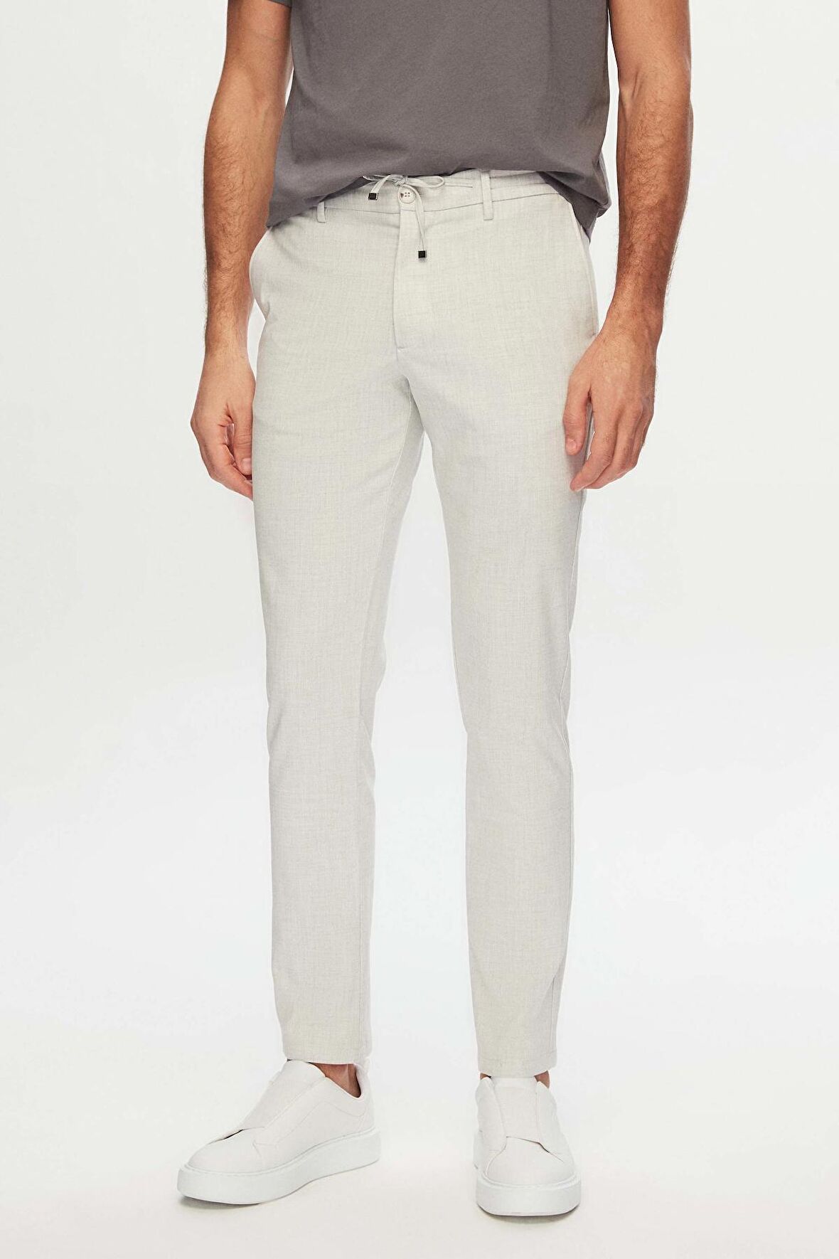 D'S Damat Slim Fit Taş Beli Lastikli Bağcıklı Fermuarlı Likralı Rahat Jogger Pantolon 2HC03ORTJGR01