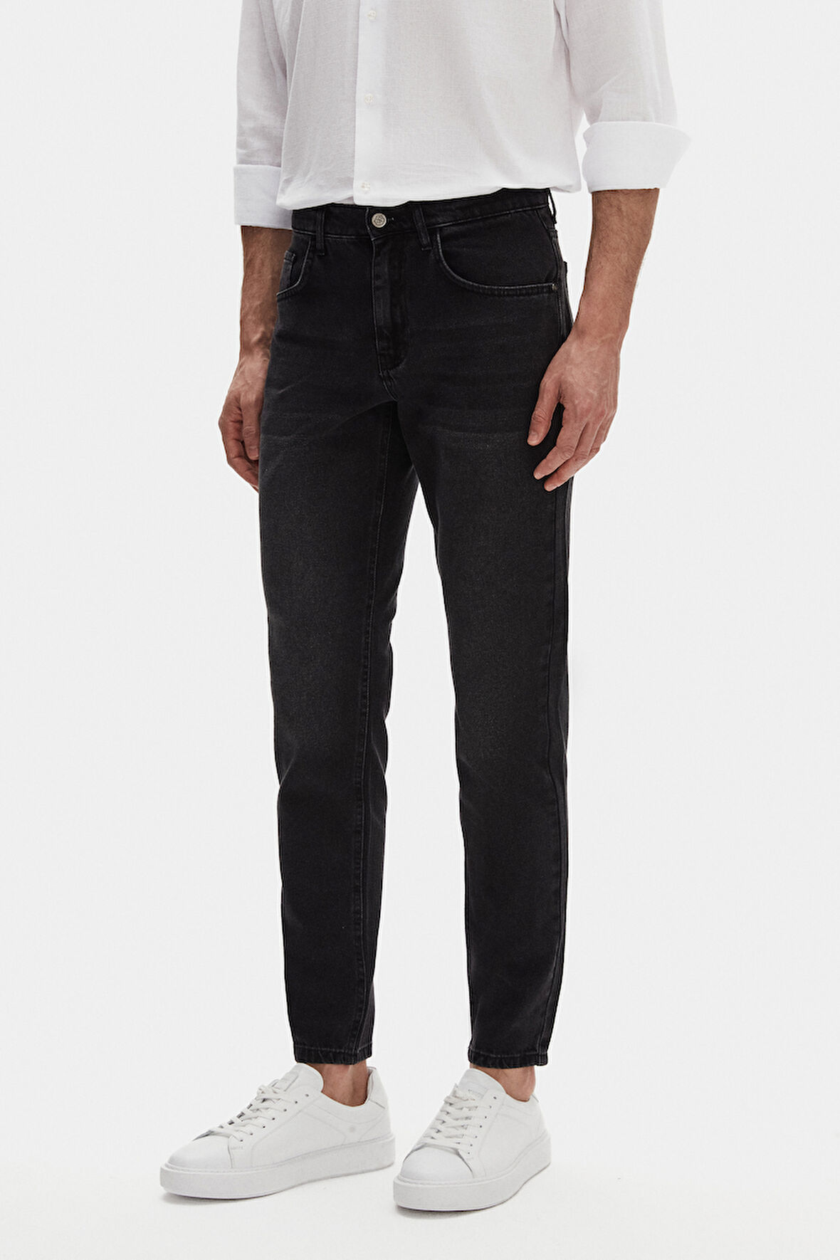 Ds Damat Comfort Fit Antrasit Düz Jean Kot Beş Cepli Likralı Yıkamalı Denim Pantolon