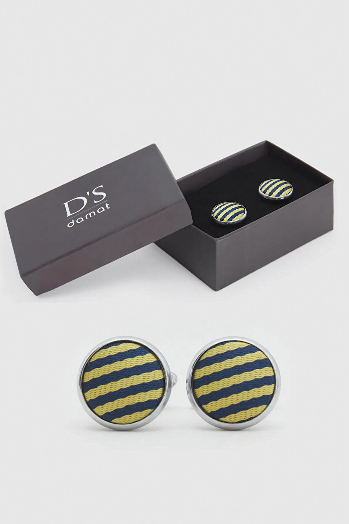 Ds Damat Sarı Lacivert Renk Kol Düğmesi