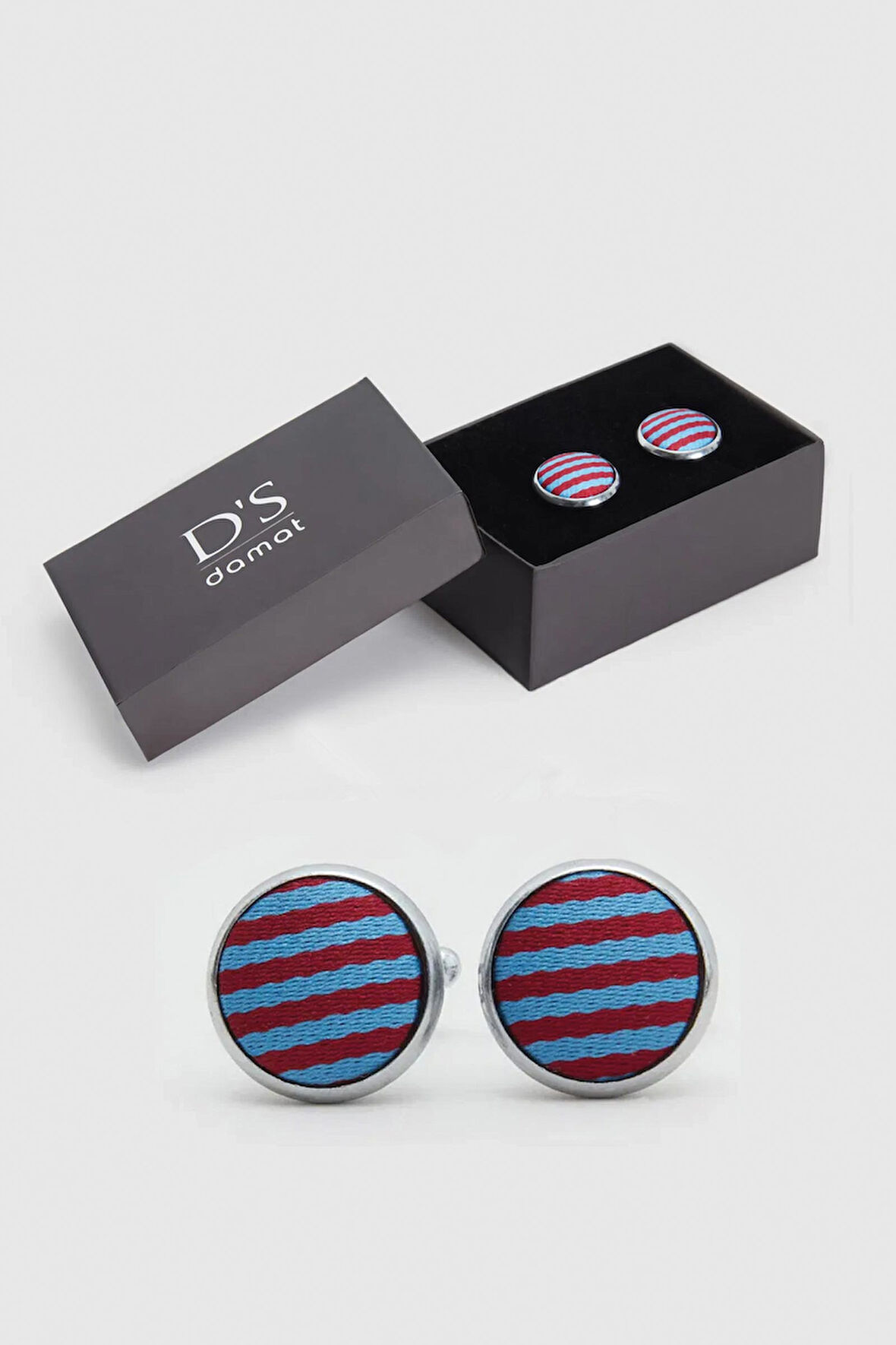 Ds Damat Bordo Mavi Renk Kol Düğmesi