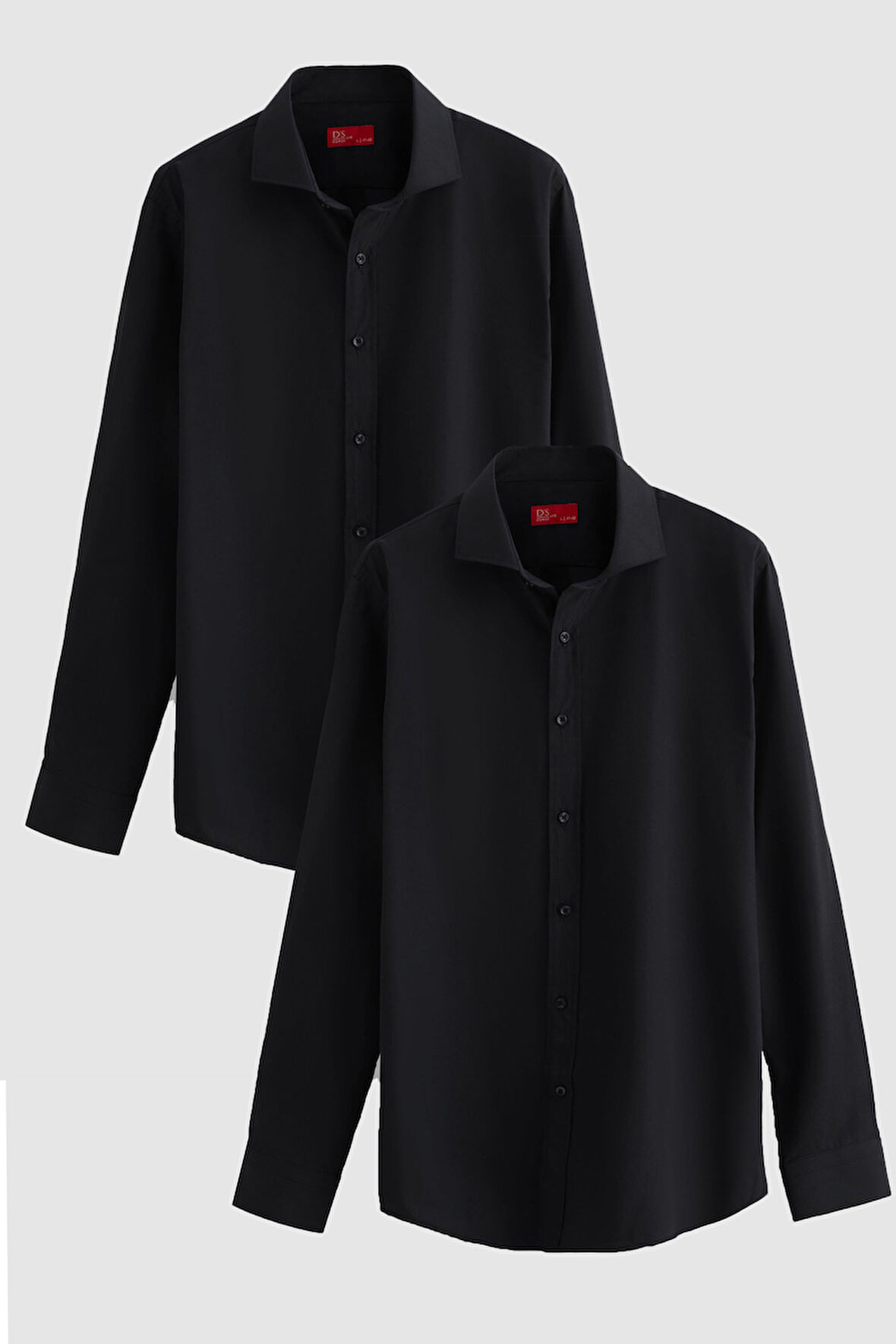 Ds Damat Slim Fit Siyah İtalyan Yaka Dar Kesim Klasik Kravatlık  Uzun Kollu Kolay Ütülenebilir Nefes 2HF02ORTBN85