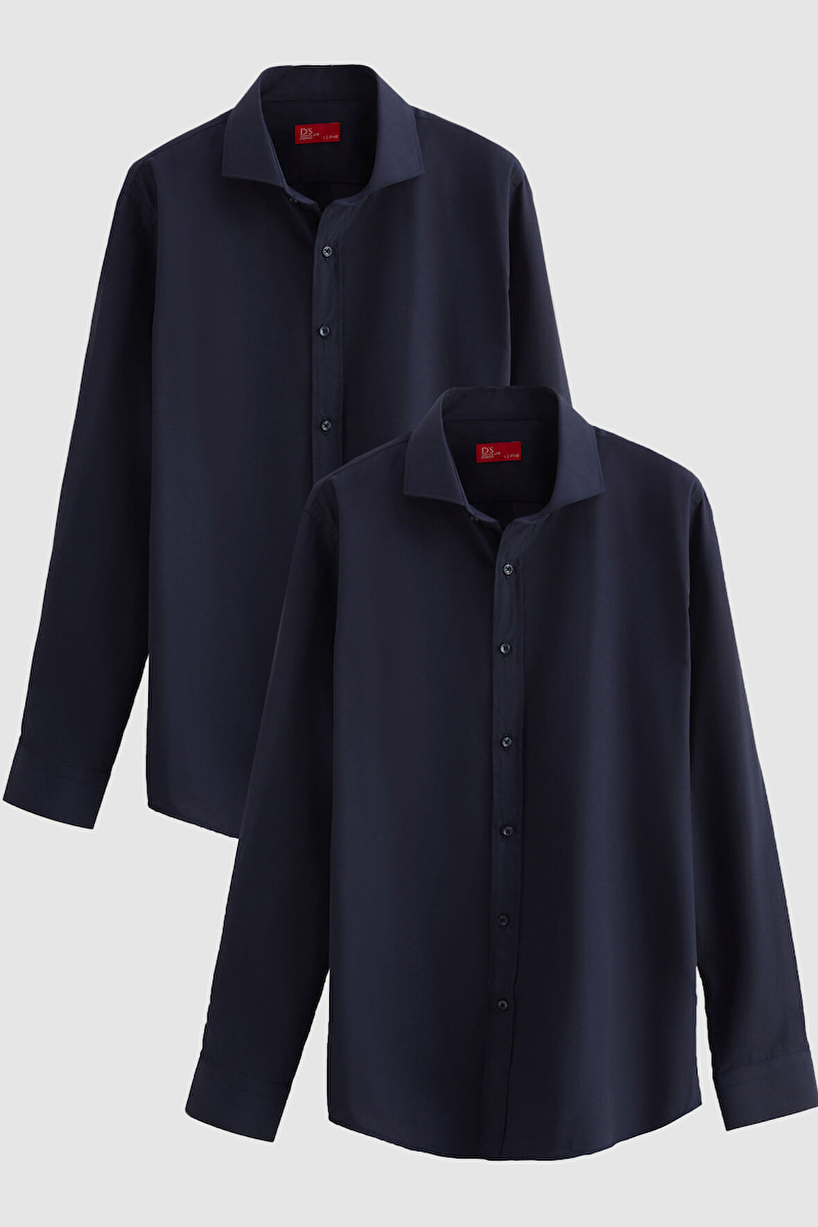 Ds Damat Slim Fit Lacivert İtalyan Yaka Dar Kesim Klasik Kravatlık  Uzun Kollu Kolay Ütülenebilir Ne 2HF02ORTBN85