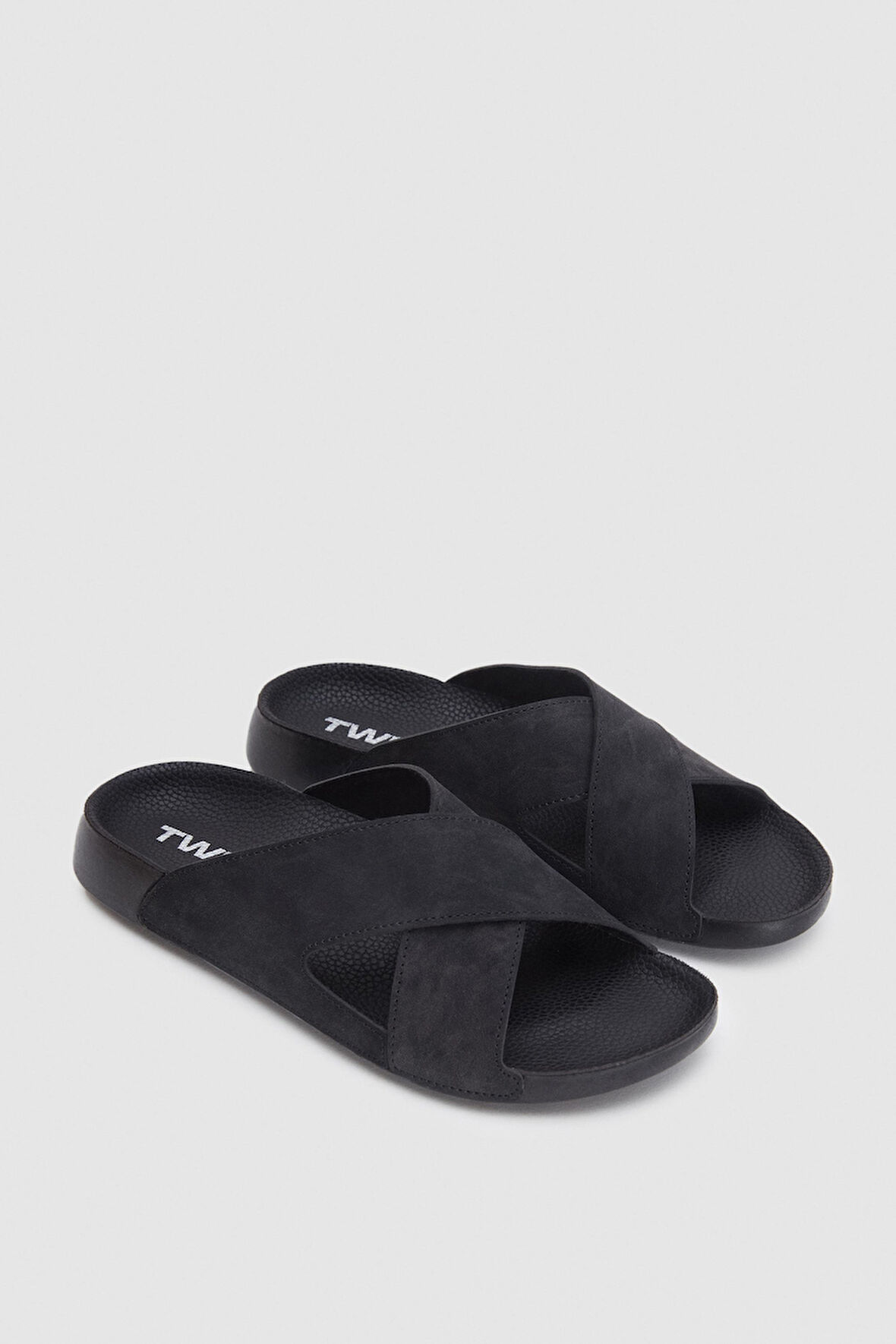 Twn Siyah Çapraz Bant Terlik