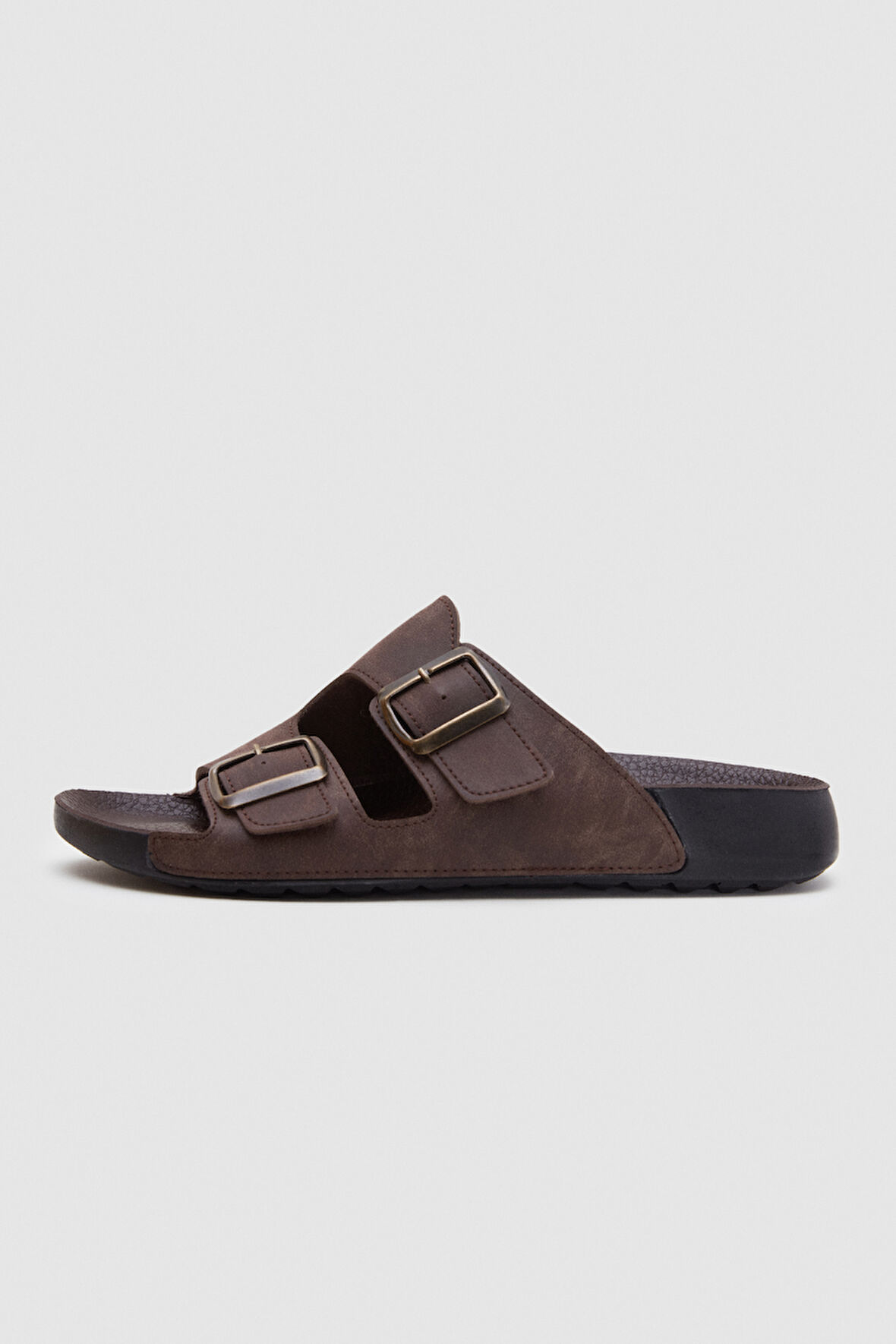 Twn Kahverengi Çift Tokalı Terlik 4ECT9ORT5011M