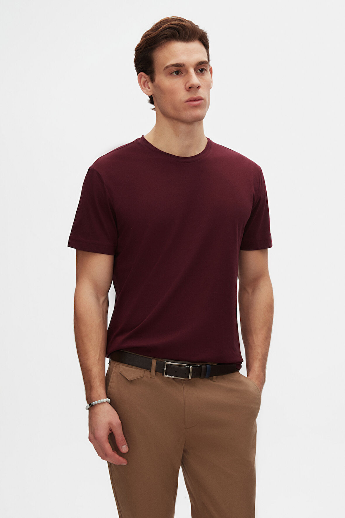 Ds Damat Relaxed Fit Mürdüm %100 Pamuk T-Shirt