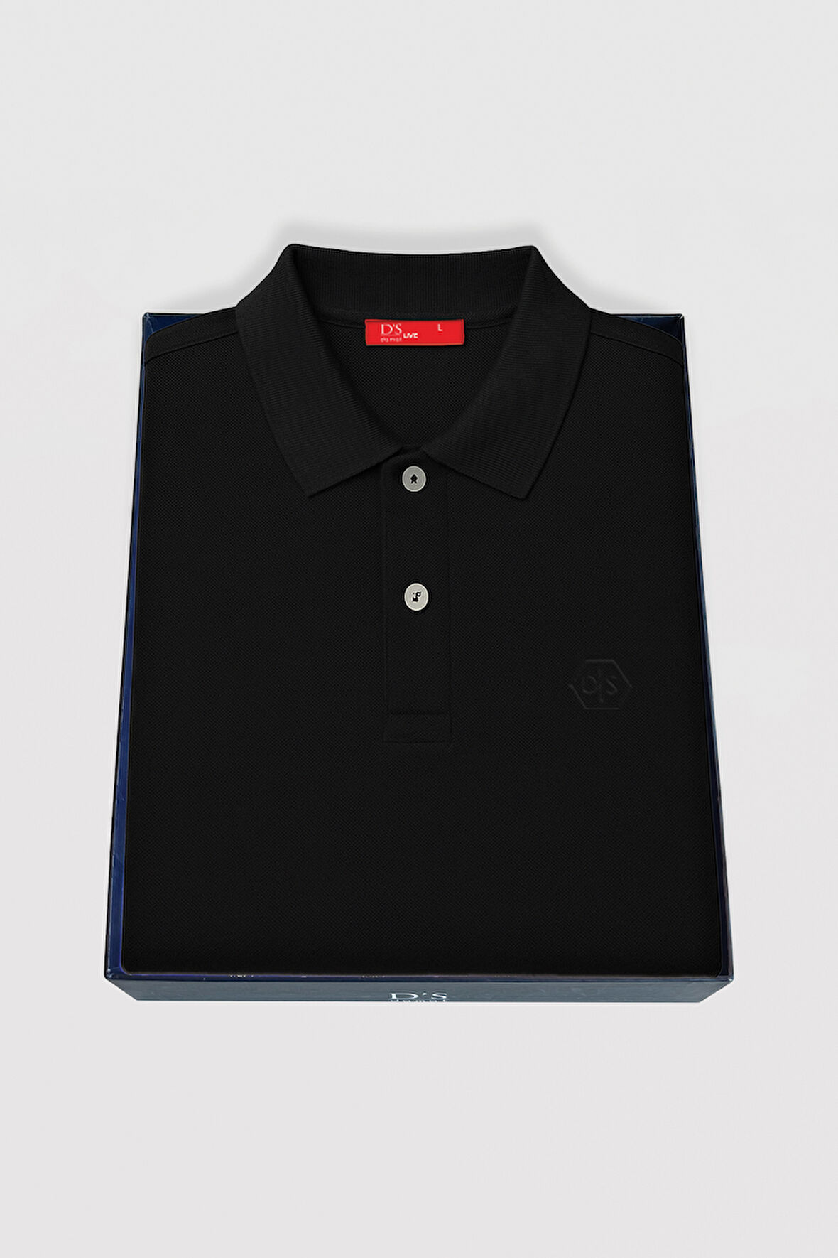 Ds Damat Slim Fit Siyah Kutulu Polo Yaka T-Shirt 4HC14ORTKPLO1