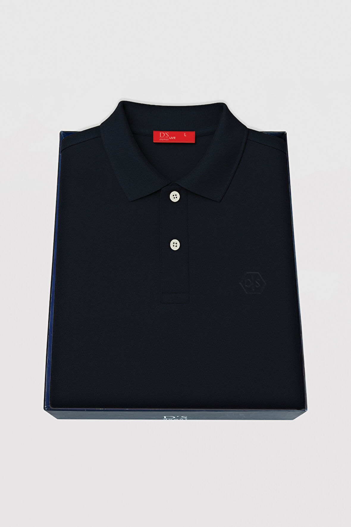 Ds Damat Slim Fit Lacivert Kutulu Polo Yaka T-Shirt 4HC14ORTKPLO1