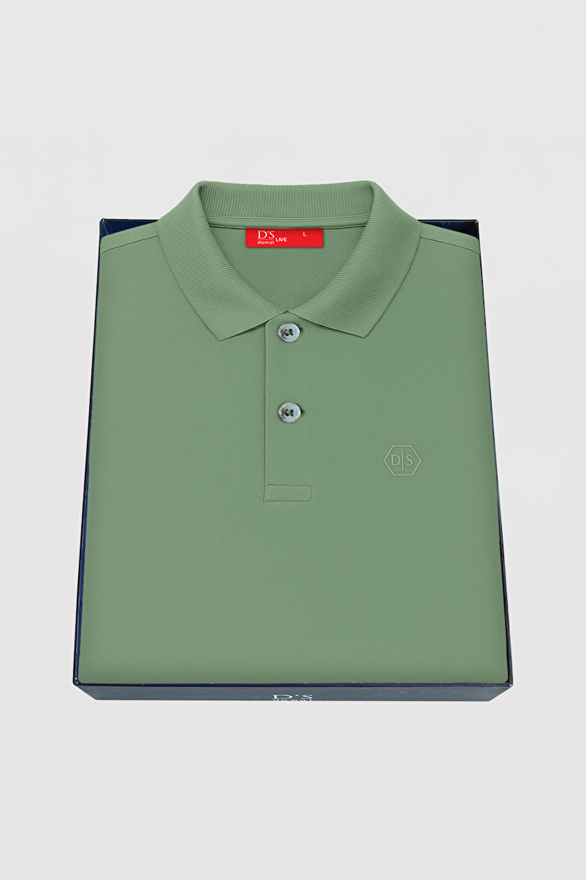 Ds Damat Slim Fit Yeşil Kutulu Polo Yaka T-Shirt