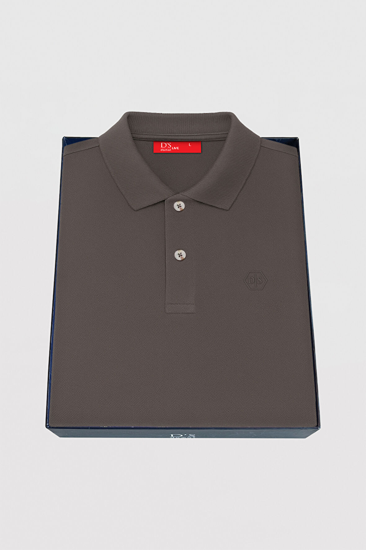 Ds Damat Slim Fit Antrasit Kutulu Polo Yaka T-Shirt