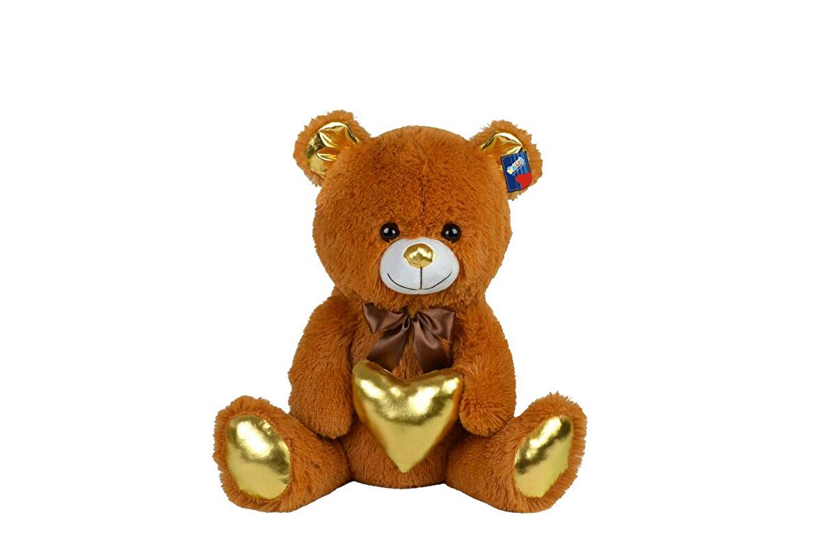 Parlak Kalpli Peluş Ayı 50 Cm-Kahverengi