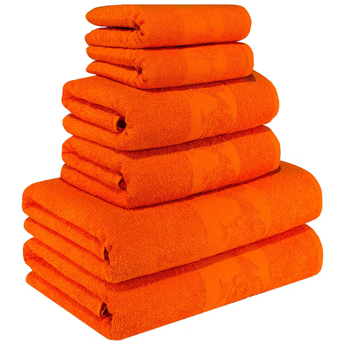 Bisiklet Desenli Pamuk Banyo Havlu Seti 6 Adet turuncu % 100 Pamuk