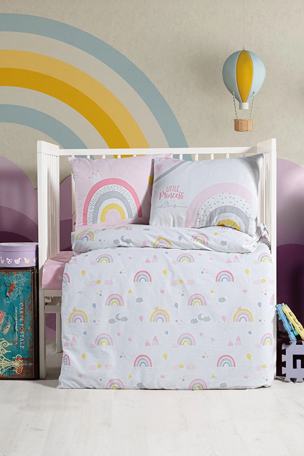 Kanz Ranforce Bebek Nevresim Takımı Knz-001 Rainbow
