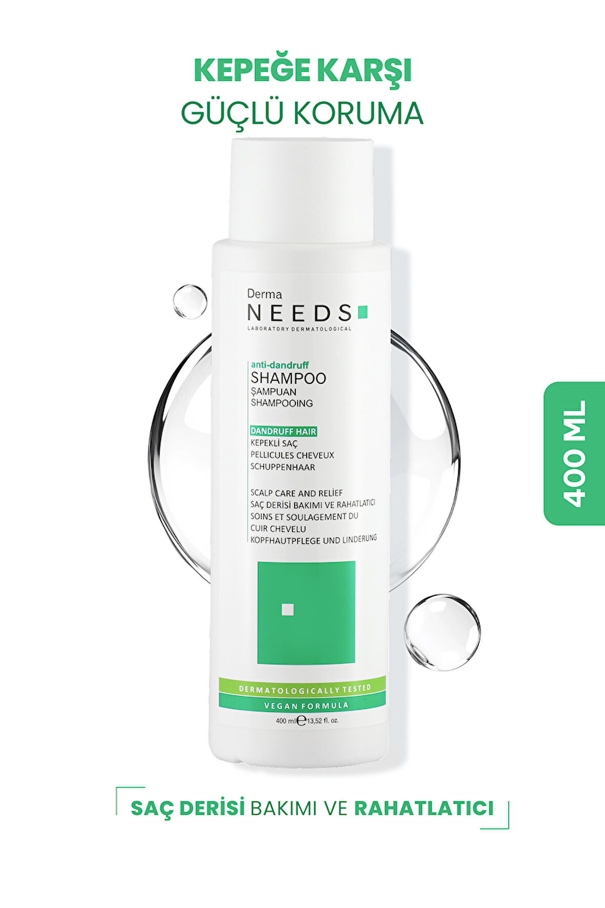 Kepek Karşıtı Şampuan 400ml | Arındırıcı  |B3 B5 B7 Vitaminli, Amino Asitli | Sülfatsız