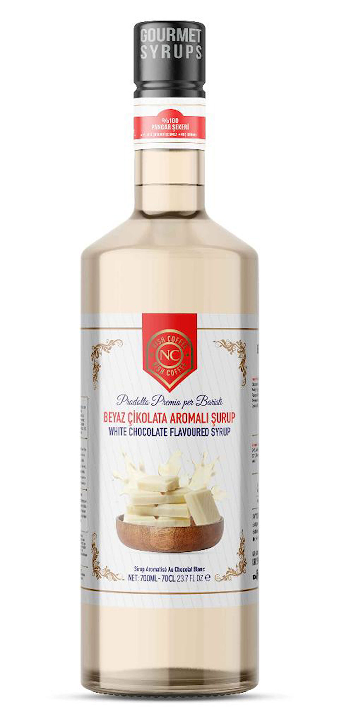 Nish Beyaz Çikolata Aromalı Şurup 700 ML - Cam Şişe