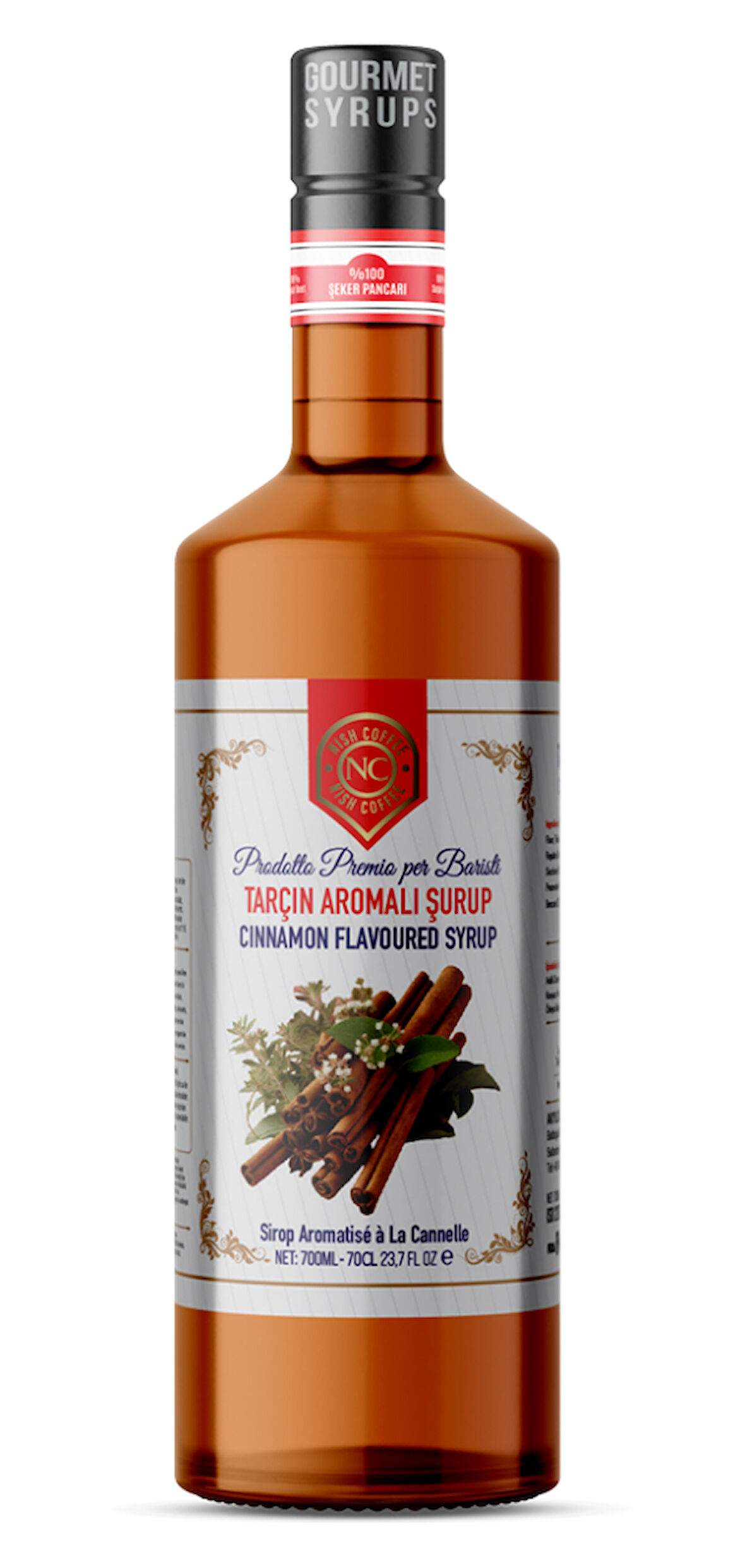 Nish Tarçın Aromalı Şurup 700 ML - Cam Şişe