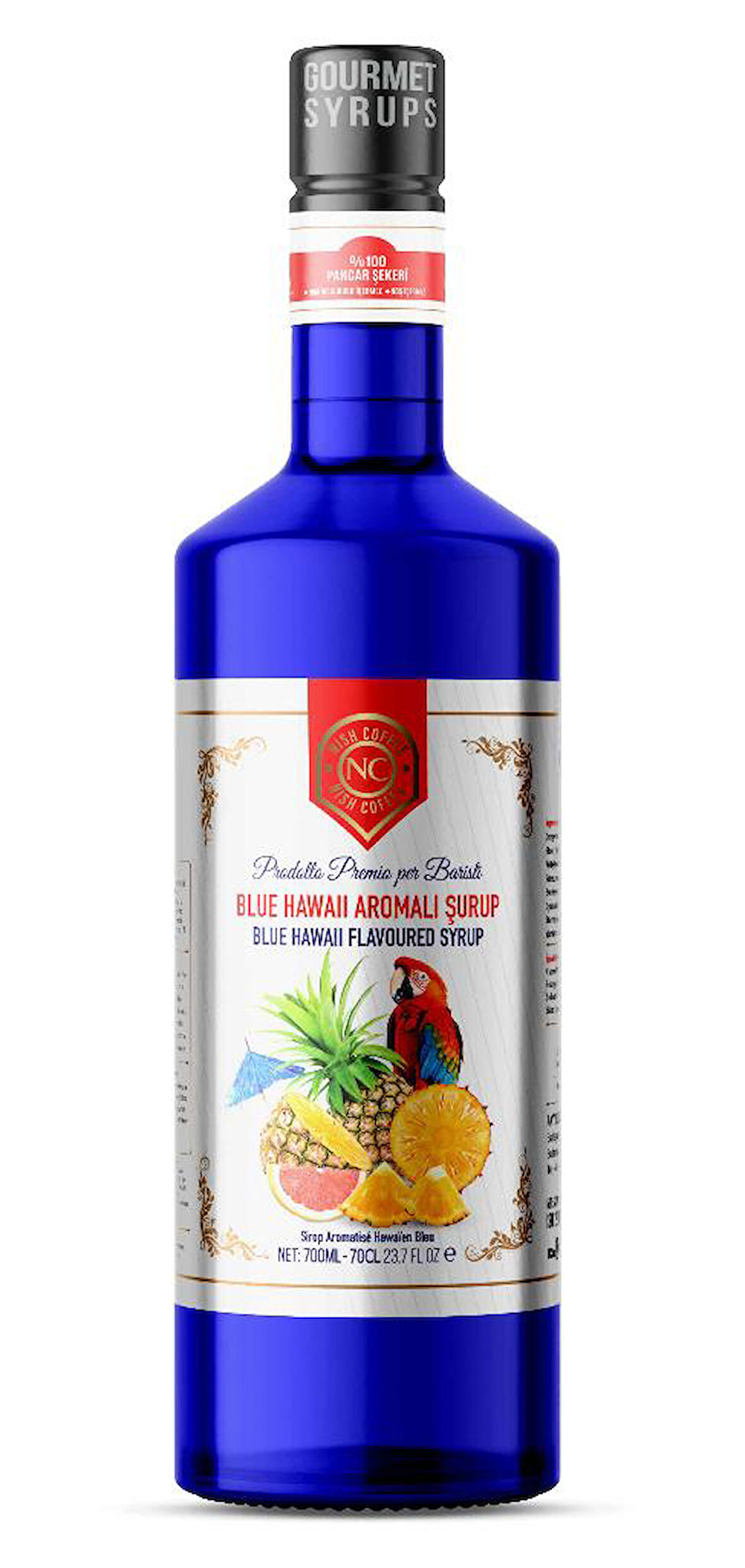 Nish Blue Hawai Aromalı Şurup 700 ML - Cam Şişe