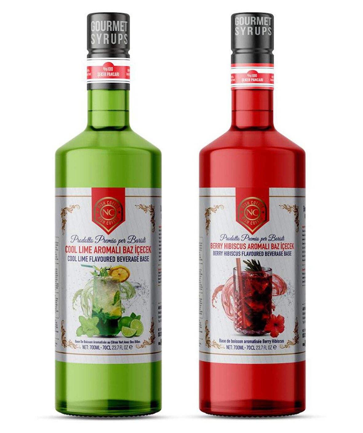 Nish Cool Lime, Berry Hibiskus Aromalı Baz İçecek 2’li Set (2 X 700 ml)