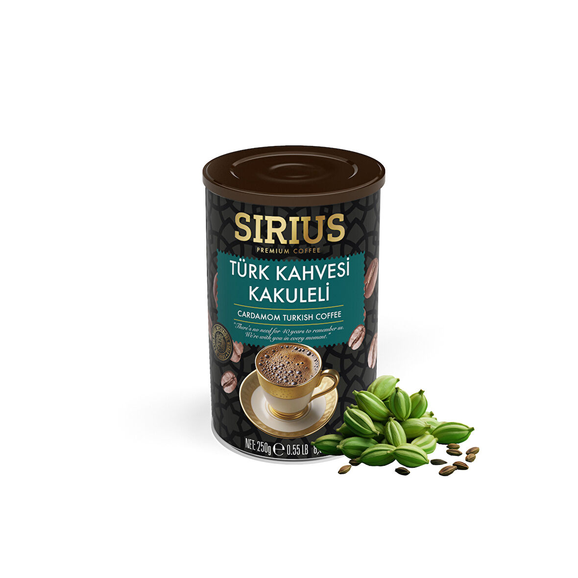 Sirius Kakule Aromalı Türk Kahvesi 250 Gr (Teneke Kutu)