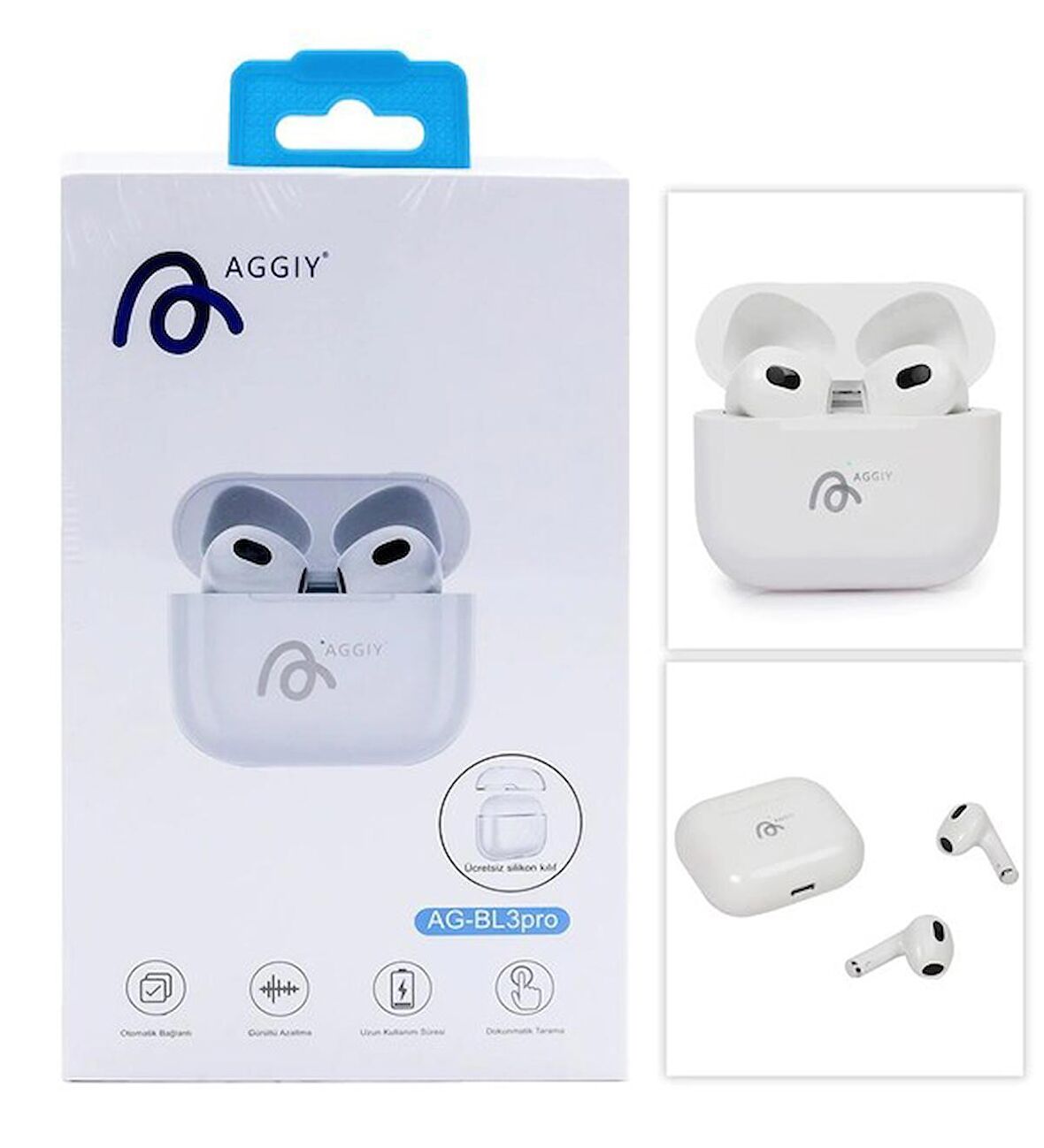 AGGIY AG-BL3PRO BEYAZ KABLOSUZ BLUETOOTH KULAKLIK
