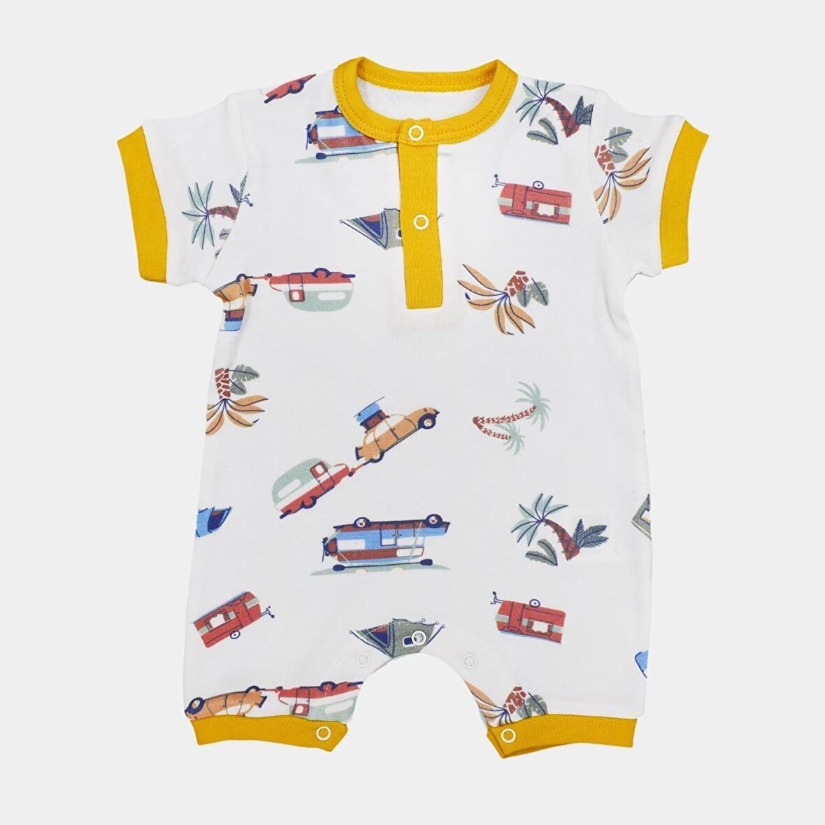 Tiffany Baby Caravan Theme Yarım Kol Kısa Bebek Tulumu 12026