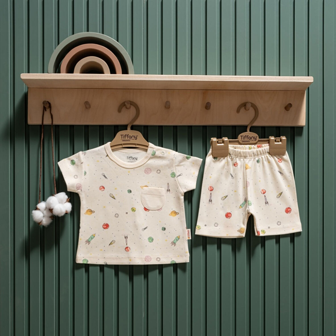 Tiffany Baby Organic Space Theme Şortlu Takım 44104