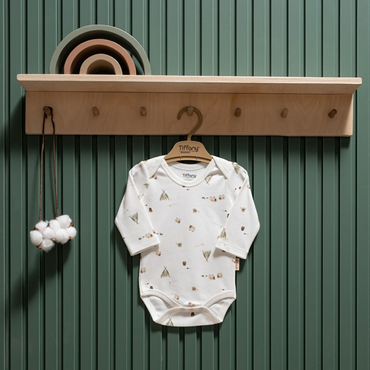 Tiffany Baby Happy Lambs Organik Theme Uzun Kol Body 33011