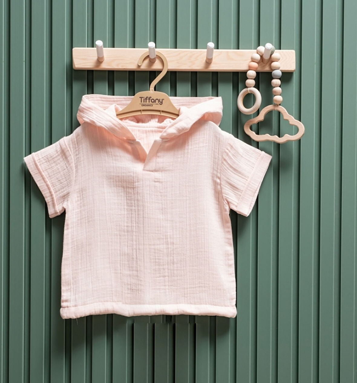 Tiffany T-Shirt Kapüşonlu Müslin Theme Pudra