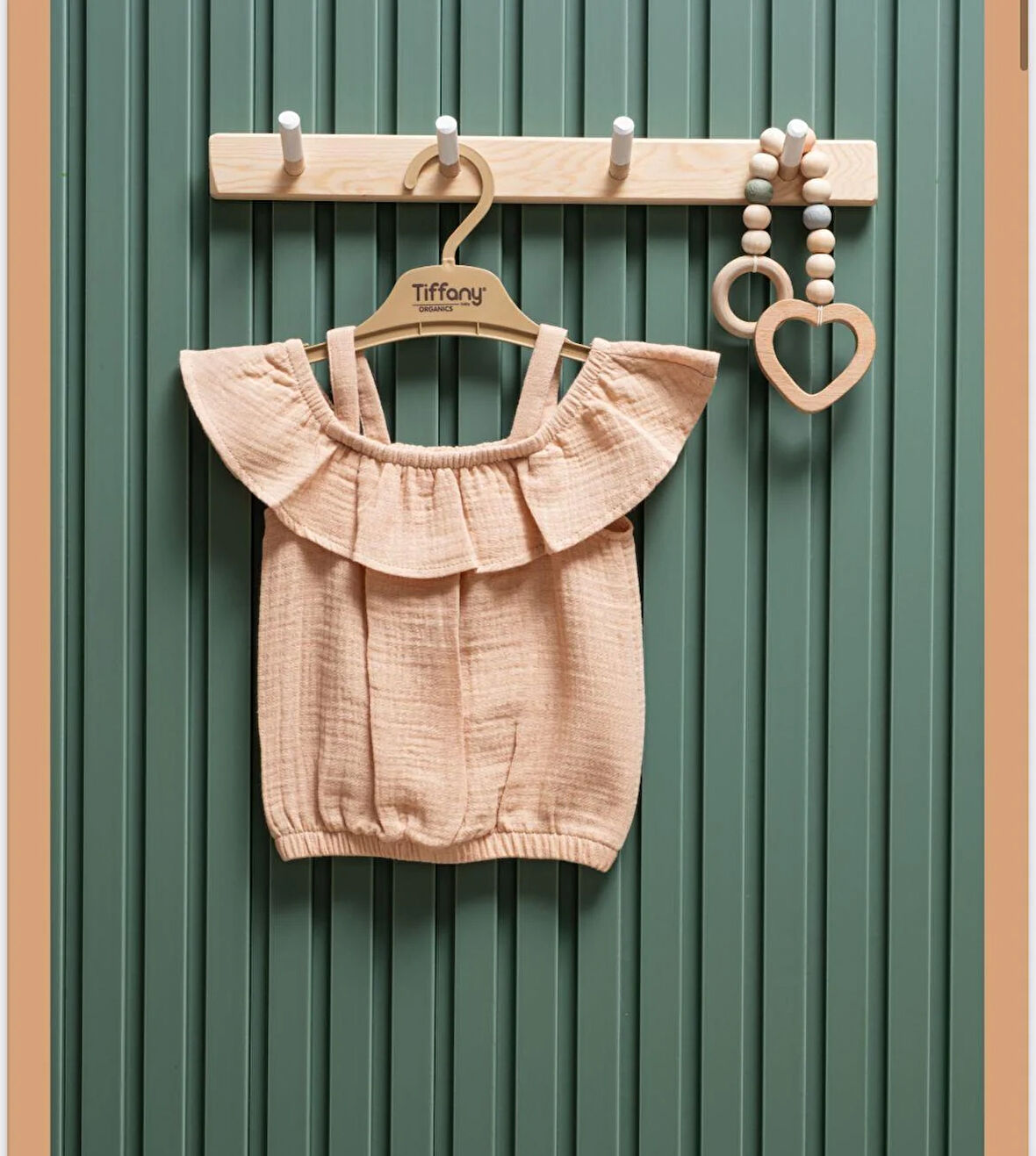 Tiffany T-Shirt İp Askılı Müslin Theme Bej