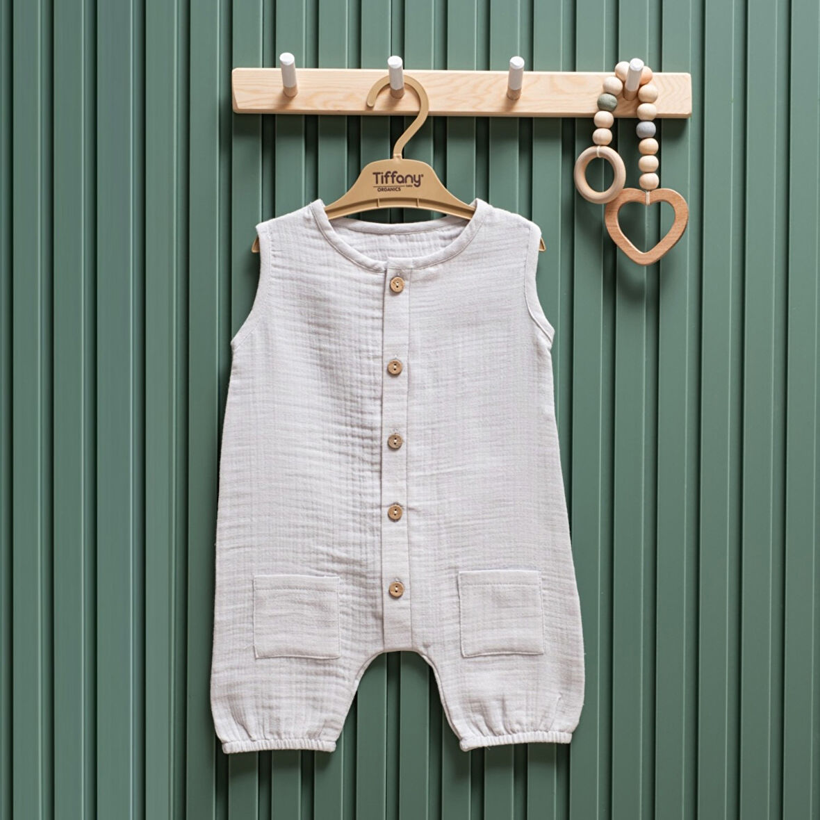 Tiffany Baby Müslin Theme Kısa Atlet Tulum 26023