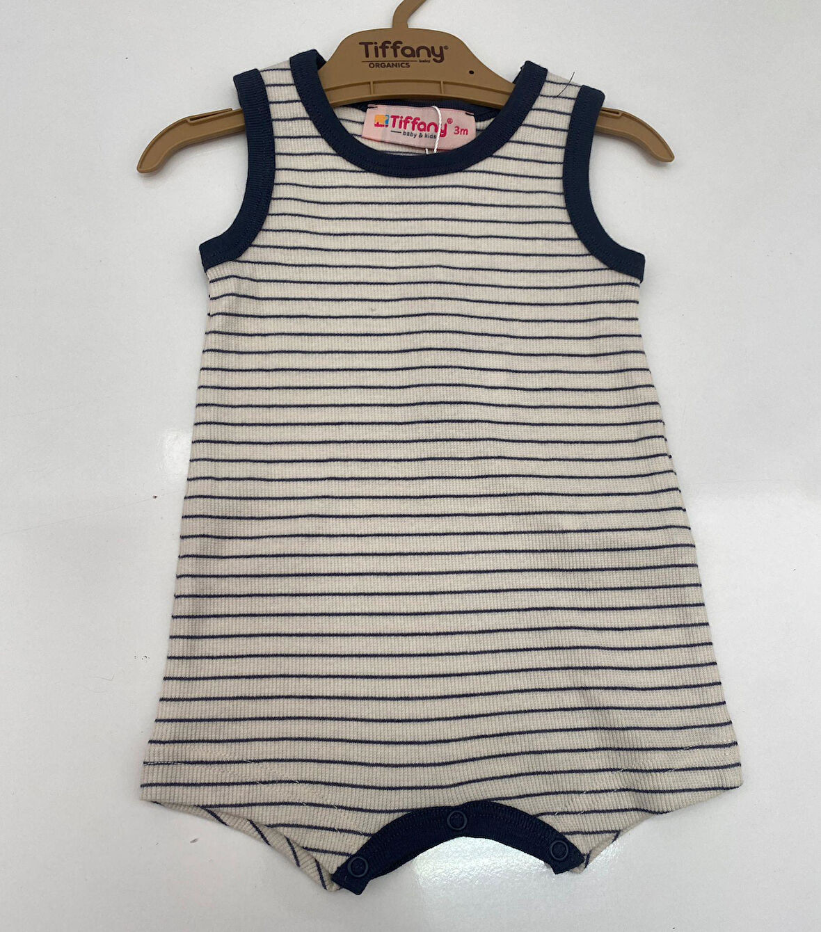 Tiffany Tulum Rompy Modal Organik Theme Çizgili Lacivert