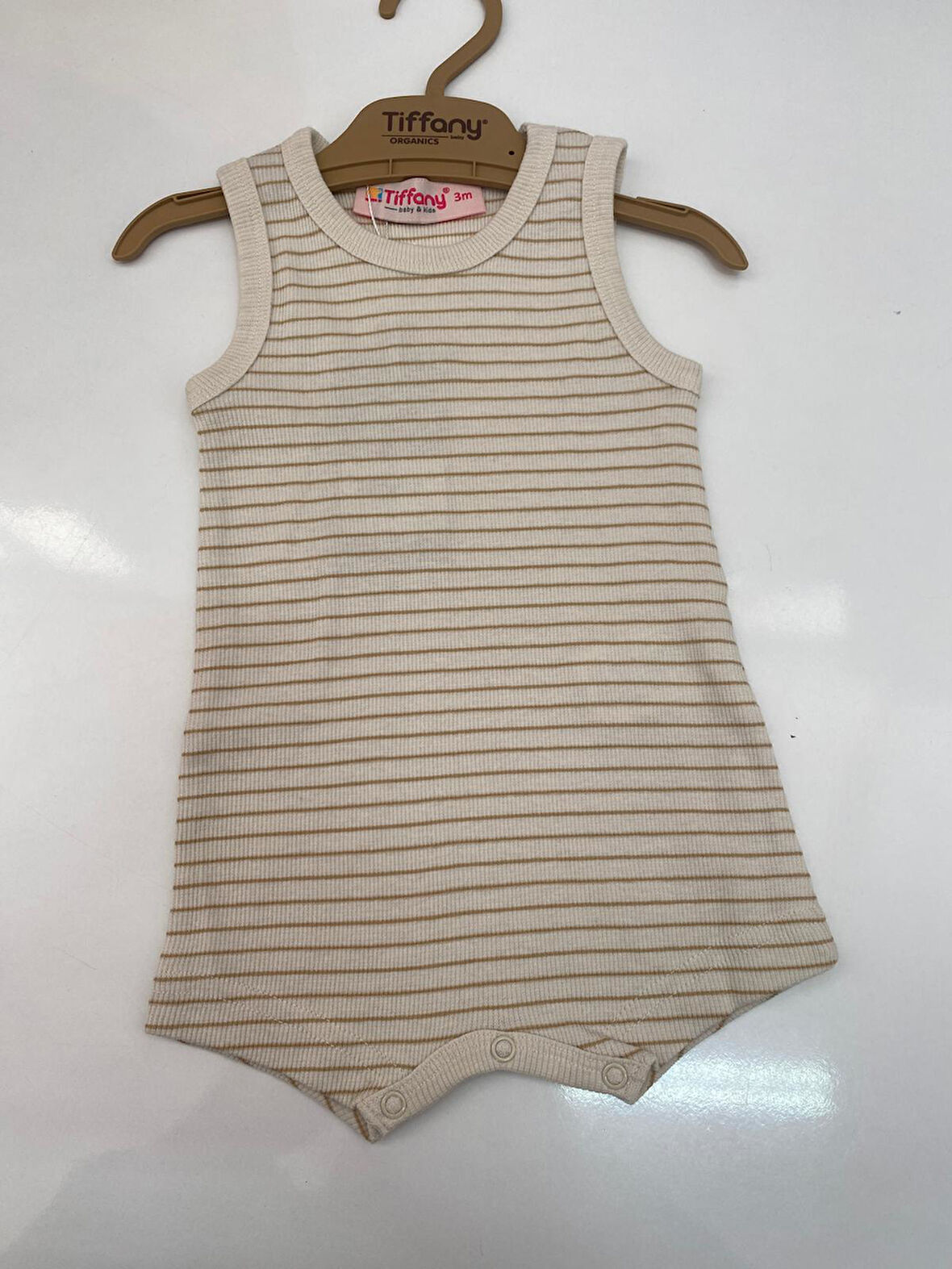 Tiffany Tulum Rompy Modal Organik Theme Çizgili Bej
